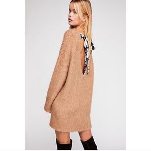 FREE PEOPLE Bon Bon Sweater Dress Brown